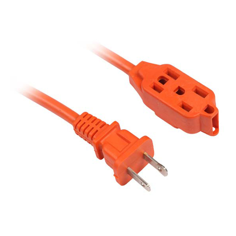 The Bright Orange Multi-Outlet Outdoor Extension Cords With 2-Prong US Plug FP-670,FP-671