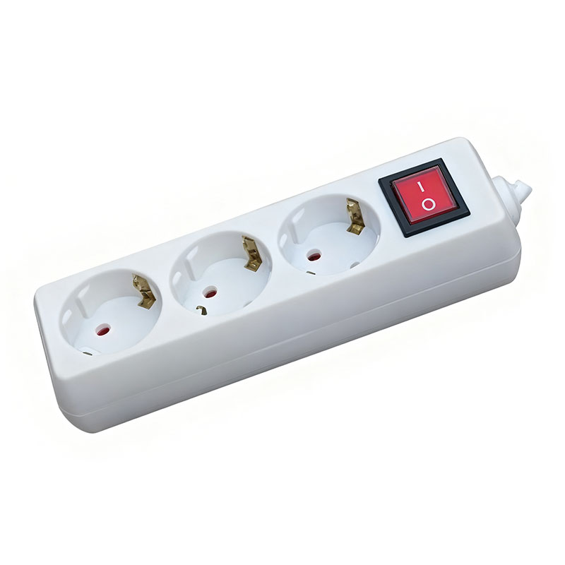EU Schuko Retractable Extension Socket Power Strip With Rocker Switch